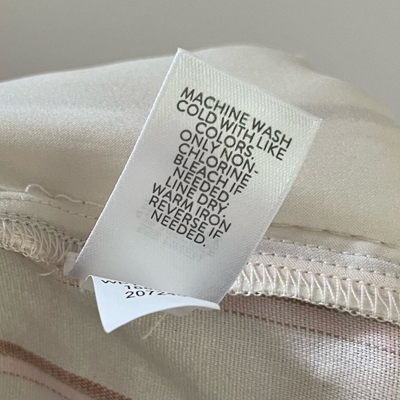 J. Jill‎ Linen Jenna Stretch Belted Cropped Pants Beige Pink Stripes Size Small - Picture 11 of 11